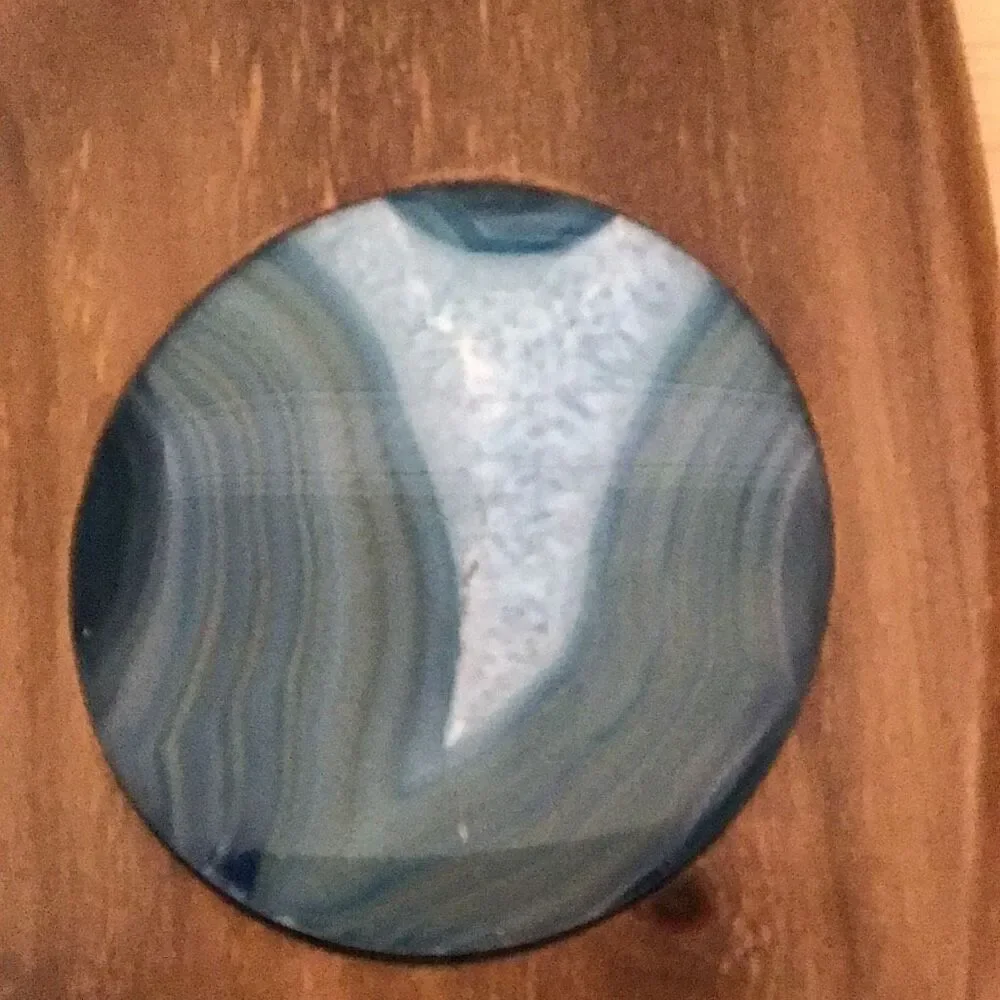 Wine Bottle Display, Bar Accessory, Wood and Agate, New without Tags